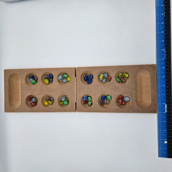 VTG Cardinal Solid Wood Board Mancala with 48 Gemstone Playing Pieces 18002 2000 - Picture 5 of 11